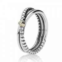 Pandora Ring-Diamond Plain And Beaded-Gold Outlet Pandora Ring-Diamond Plain And Beaded-Gold Outlet