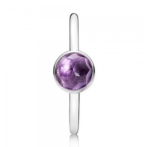 Pandora Ring-February Birthstone Droplet-Silver Outlet