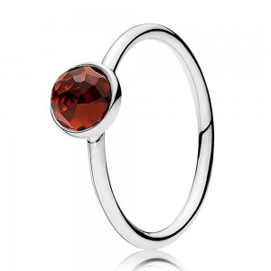 Pandora Ring-January Birthstone Droplet Birthstone-Silver Outlet