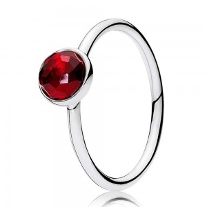 Pandora Ring-July Birthstone Droplet Birthstone-Silver Outlet