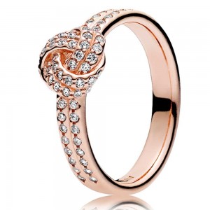 Pandora Ring-Love Knot-Rose Gold Outlet