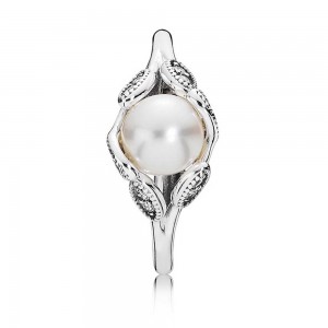 Pandora Ring-Luminous Leaves-Pearl Outlet