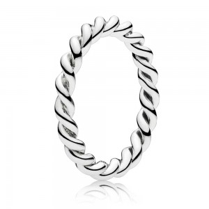 Pandora Ring-Narrow Twisted-Silver Outlet