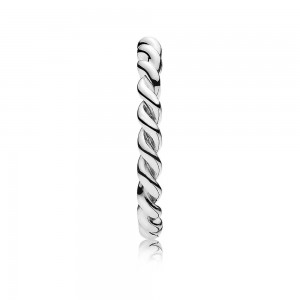 Pandora Ring-Narrow Twisted-Silver Outlet