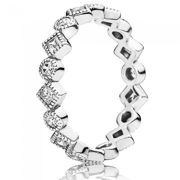 Pandora Ring-Round Square Eternity Outlet