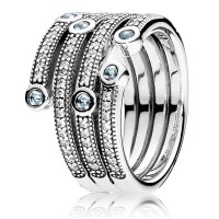 Pandora Ring-Shimme Ocean Blue-Pave CZ Outlet Pandora Ring-Shimme Ocean Blue-Pave CZ Outlet