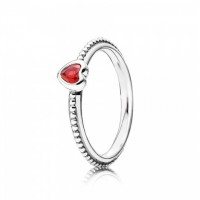 Pandora Ring-Synthetic Ruby Heart Love-Sterling Silver Outlet Pandora Ring-Synthetic Ruby Heart Love-Sterling Silver Outlet