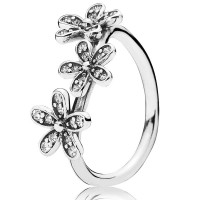Pandora Ring-Triple Daisy Floral Outlet Pandora Ring-Triple Daisy Floral Outlet