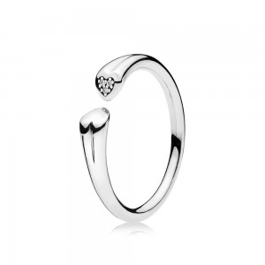 Pandora Ring-Two Hearts-Pave CZ 196572cz Outlet
