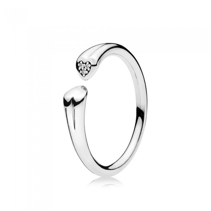 Pandora Ring-Two Hearts-Pave CZ 196572cz Outlet
