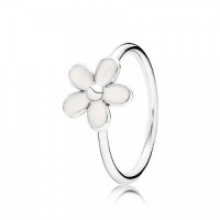 Pandora Ring-White Daisy Flower-Enamel Outlet Pandora Ring-White Daisy Flower-Enamel Outlet