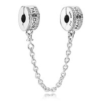 Pandora Safety Chains-Logo-CZ-Sterling Silver Outlet Pandora Safety Chains-Logo-CZ-Sterling Silver Outlet